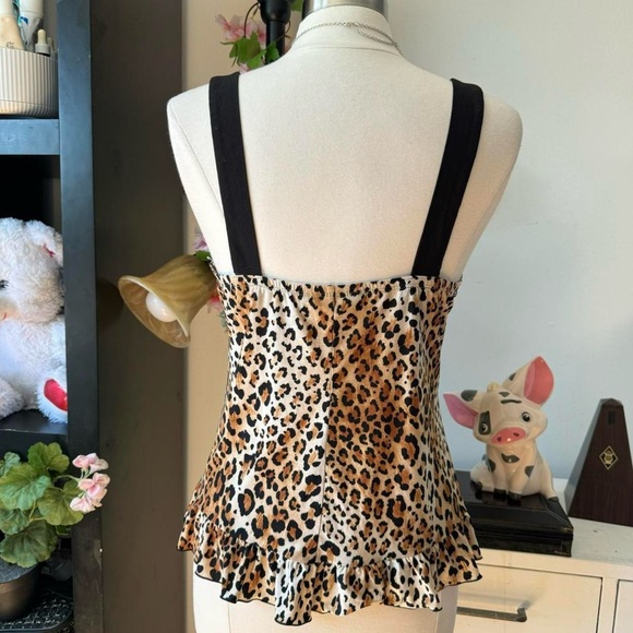 Black Brown Leopard Print top - Picture 5 of 7